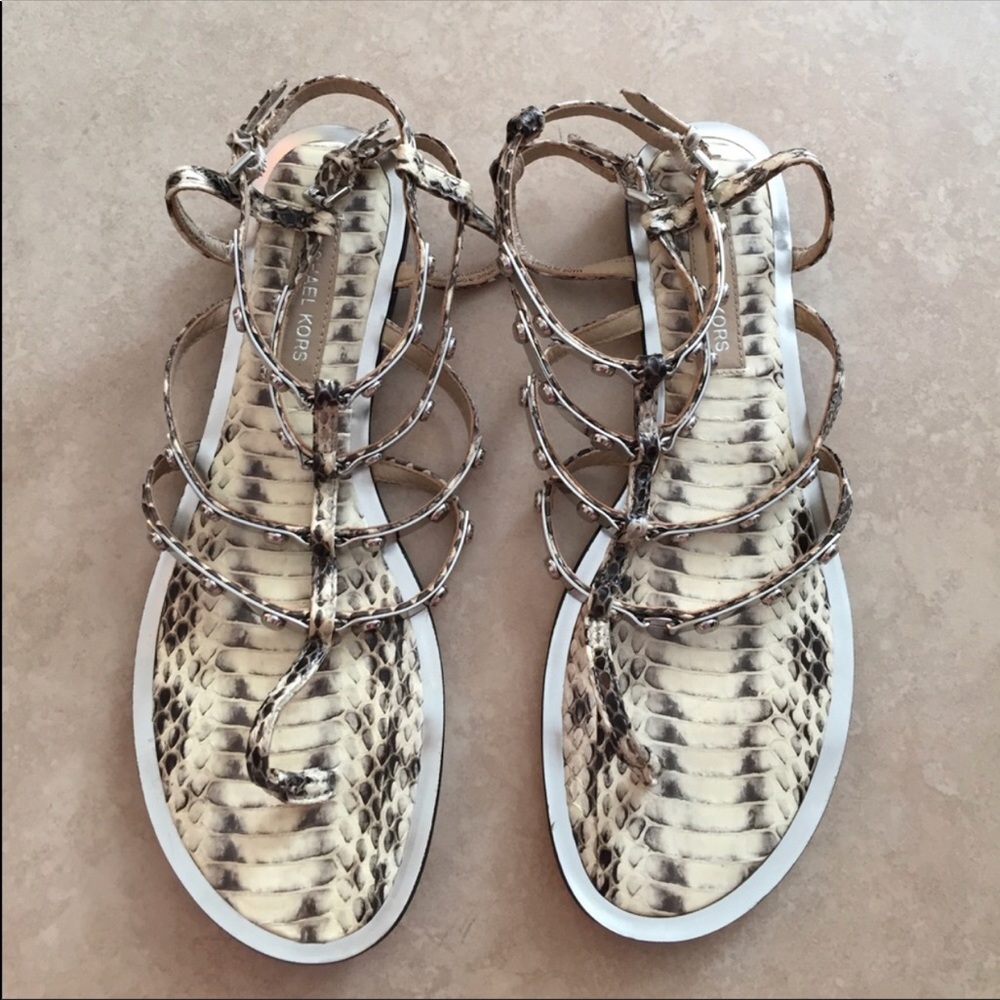 New Michael Kors Collection Python Sandals - image 1